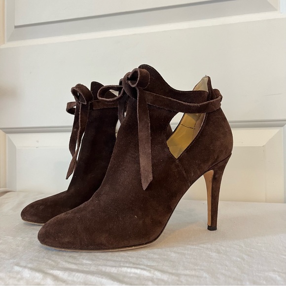 Jimmy Choo Shoes - JIMMY CHOO Suede Bow Tie Ankle Boots Winter D’Orsay Heels sz. 9